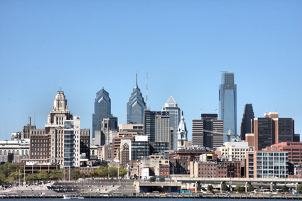 Philadelphia 2008 Skyline, from the New Jersey side of the Delaware River.